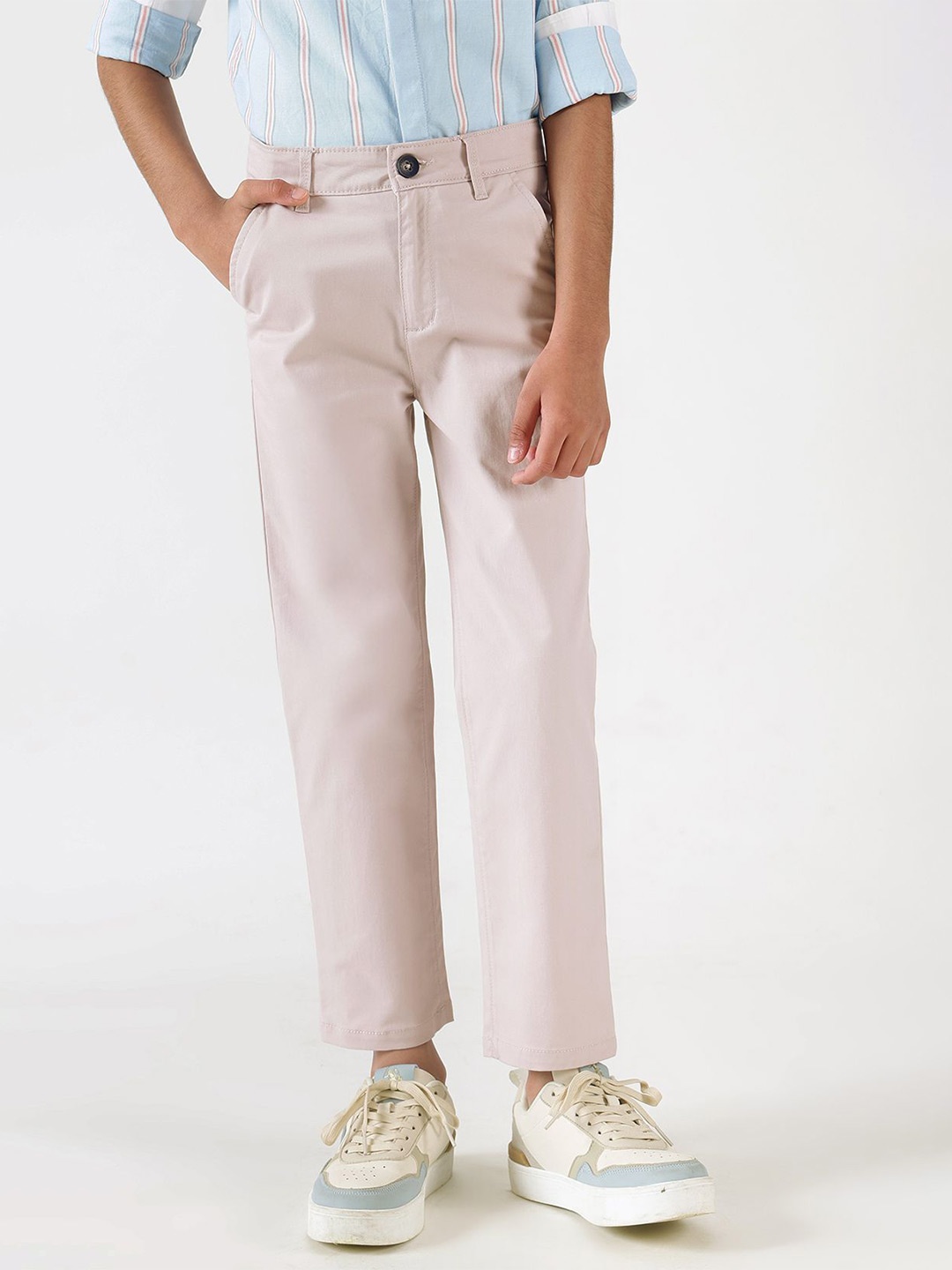 

One Friday Boys Relaxed Chinos Trousers, Pink