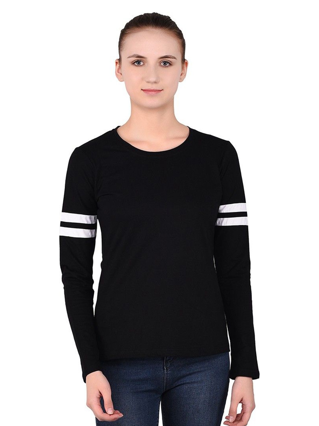

BEYOU FASHION Women Pockets Slim Fit T-shirt, Black