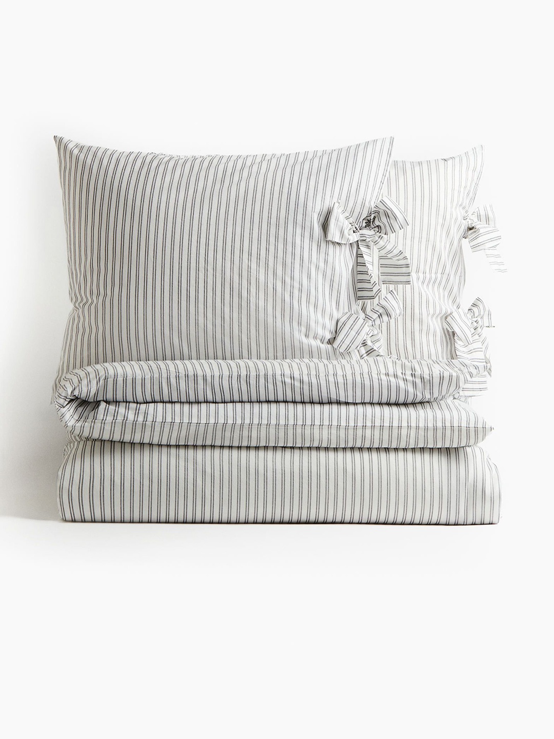 

H&M Bow-Detail Double/King Duvet Cover Set, White
