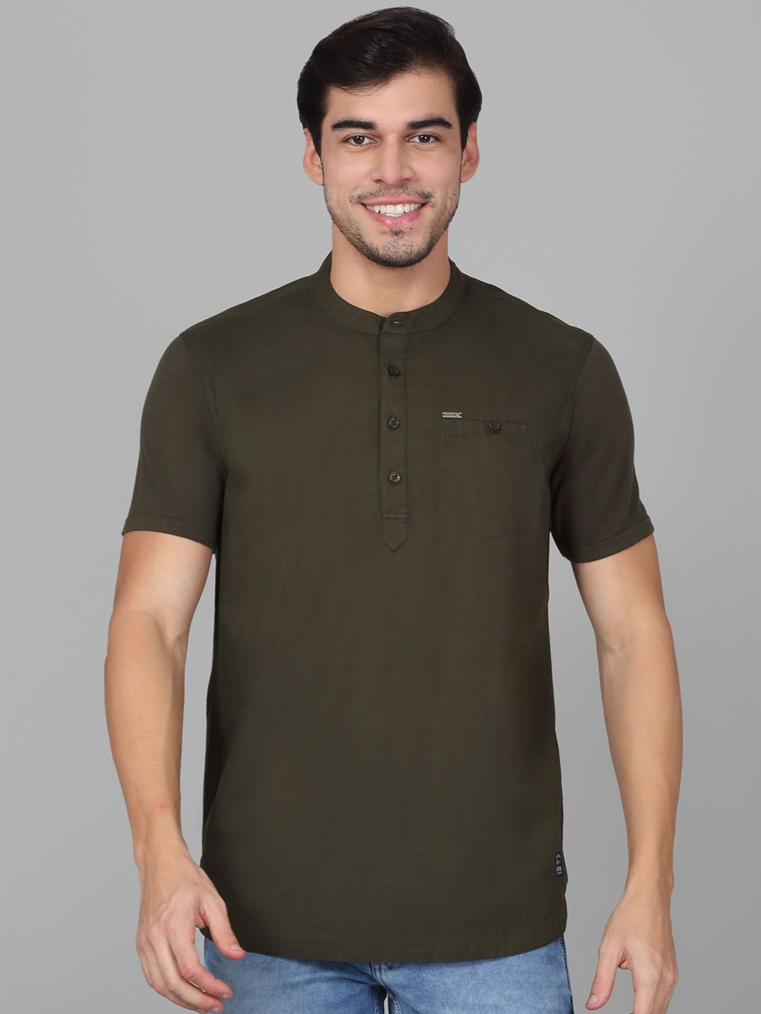 

Cantabil Men Thread Work Kurta, Green