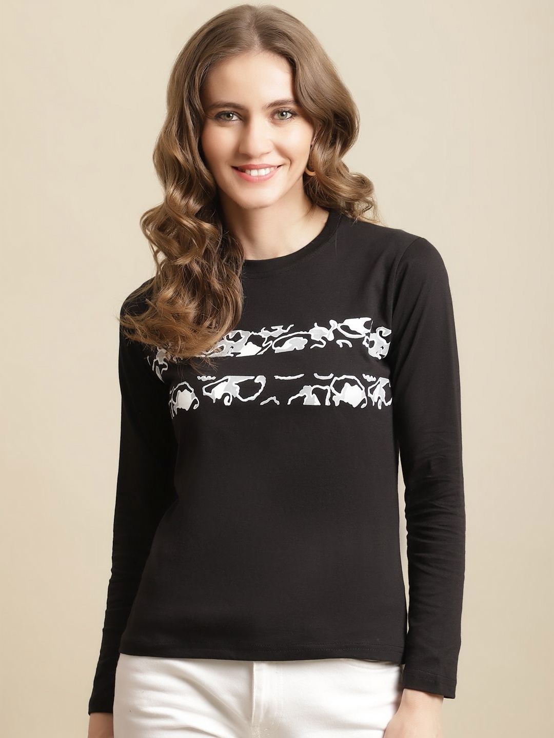 

GLOBAL NOMAD Women Typography Printed T-shirt, Black