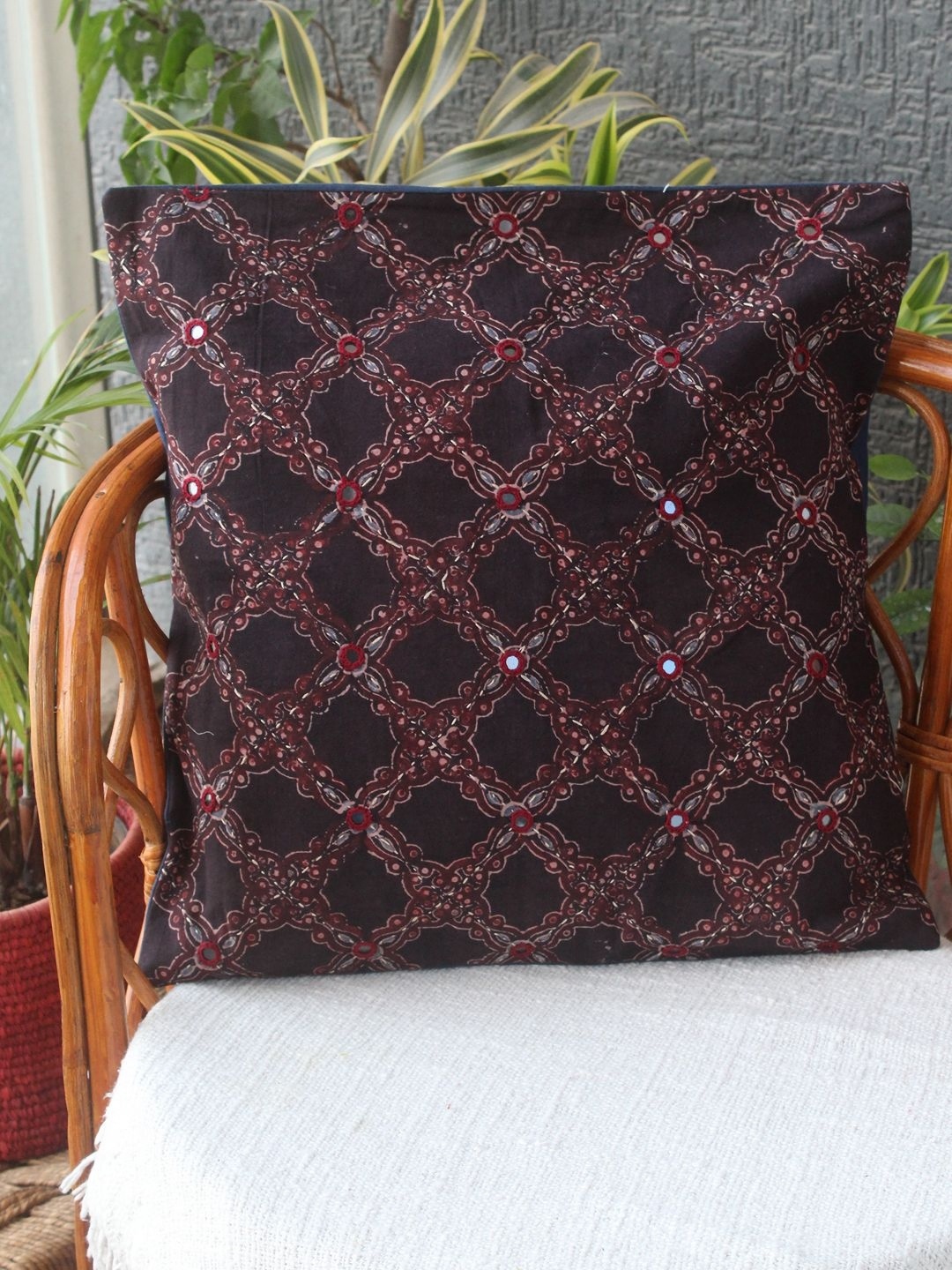 

Weaves of Tradition Black Ethnic Motifs Square Cushion Covers