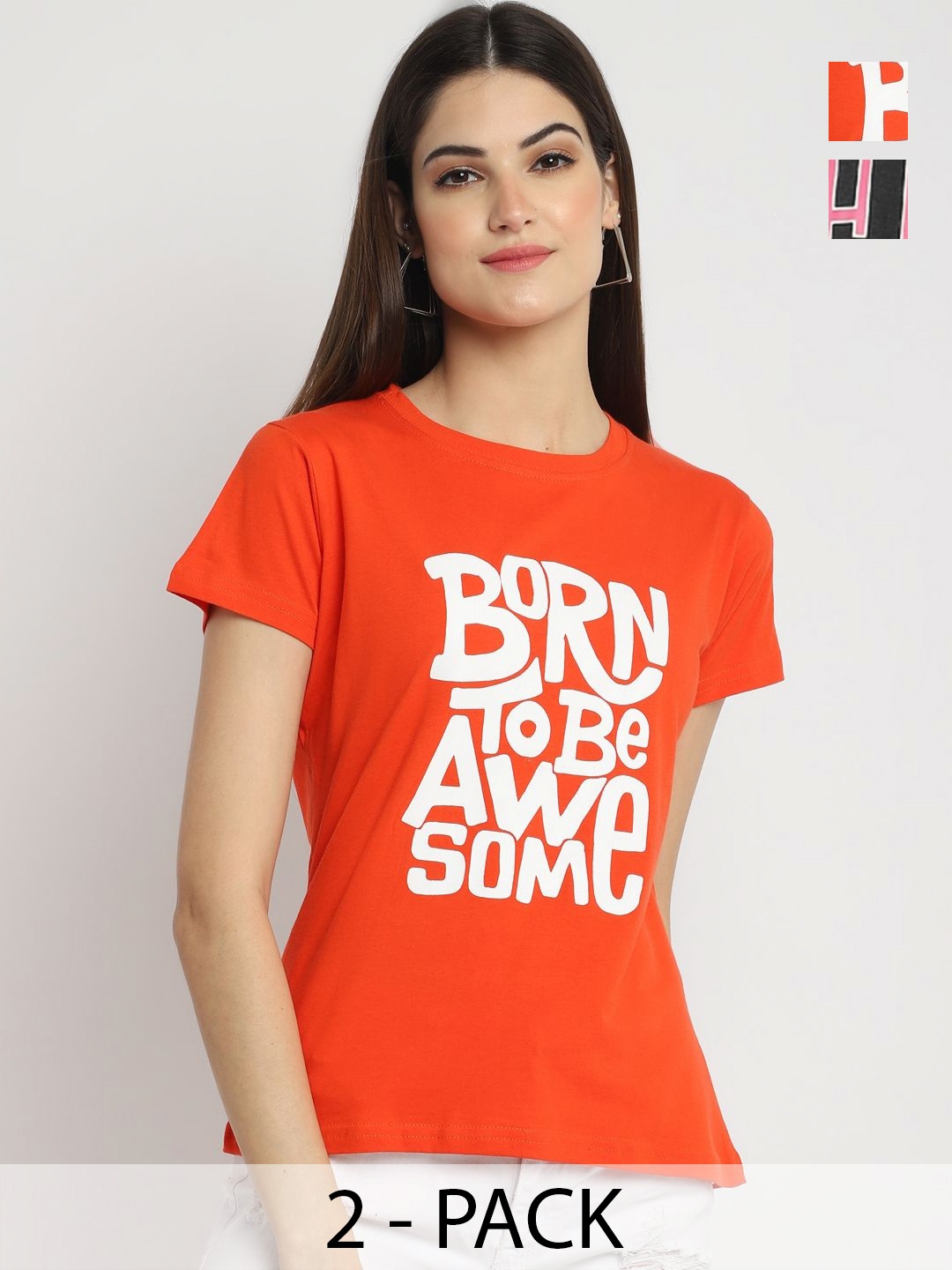 

Dreambe Women Typography Printed T-shirt, Multi