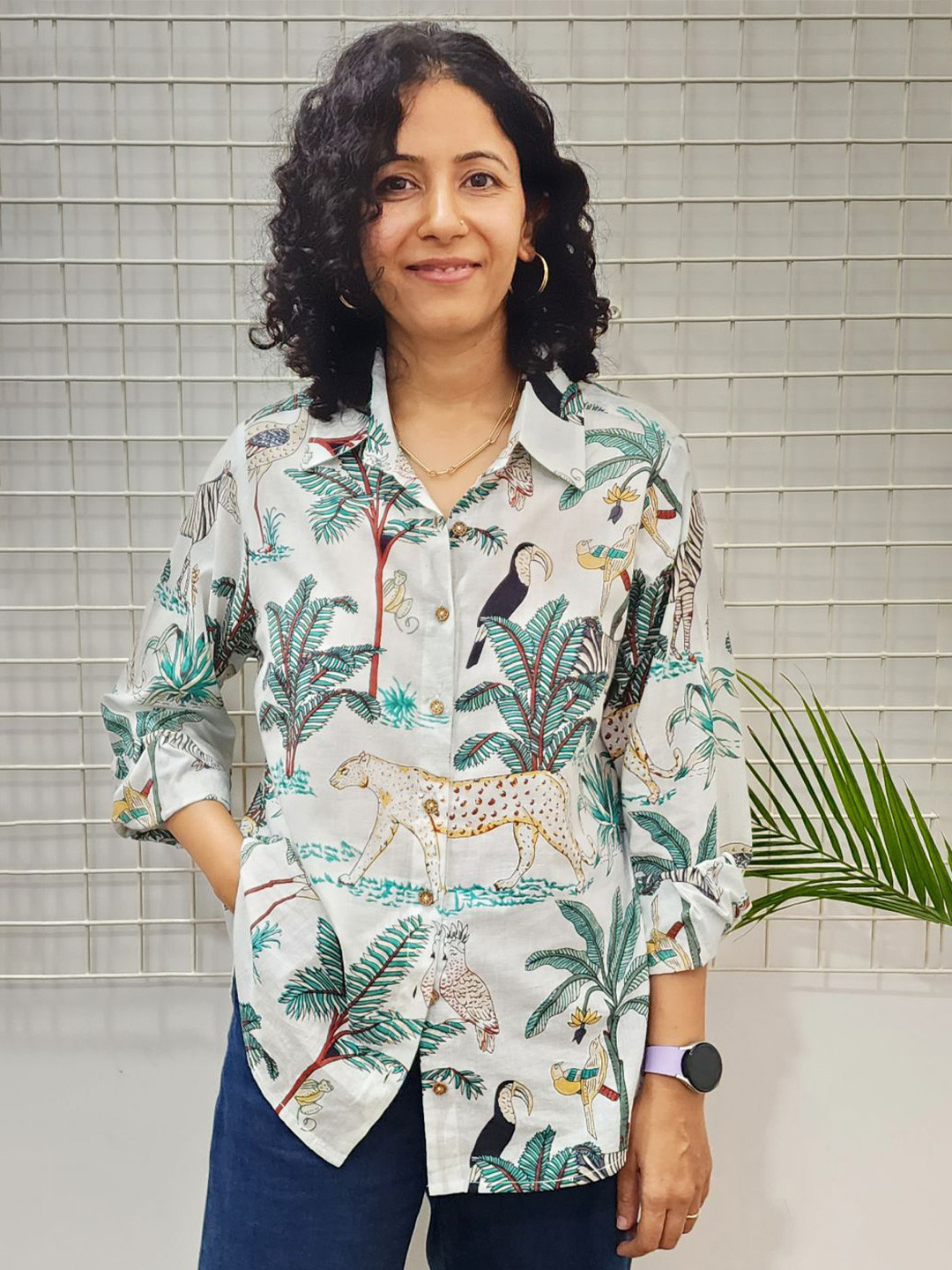 

Gulaal Women Comfort Animal Opaque Printed Casual Shirt, White