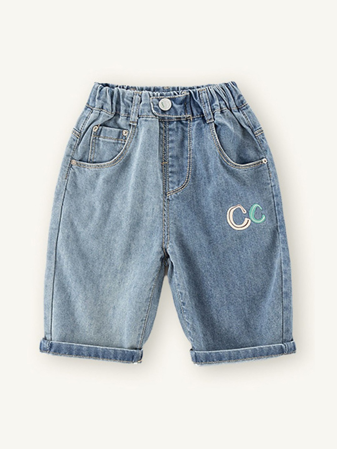 

LULU & SKY Boys High-Rise Denim Shorts, Blue