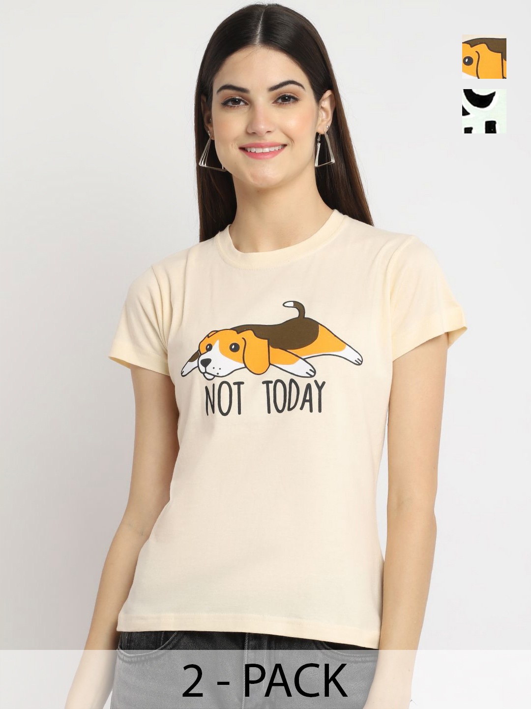

Dreambe Women Typography Printed T-shirt, Multi