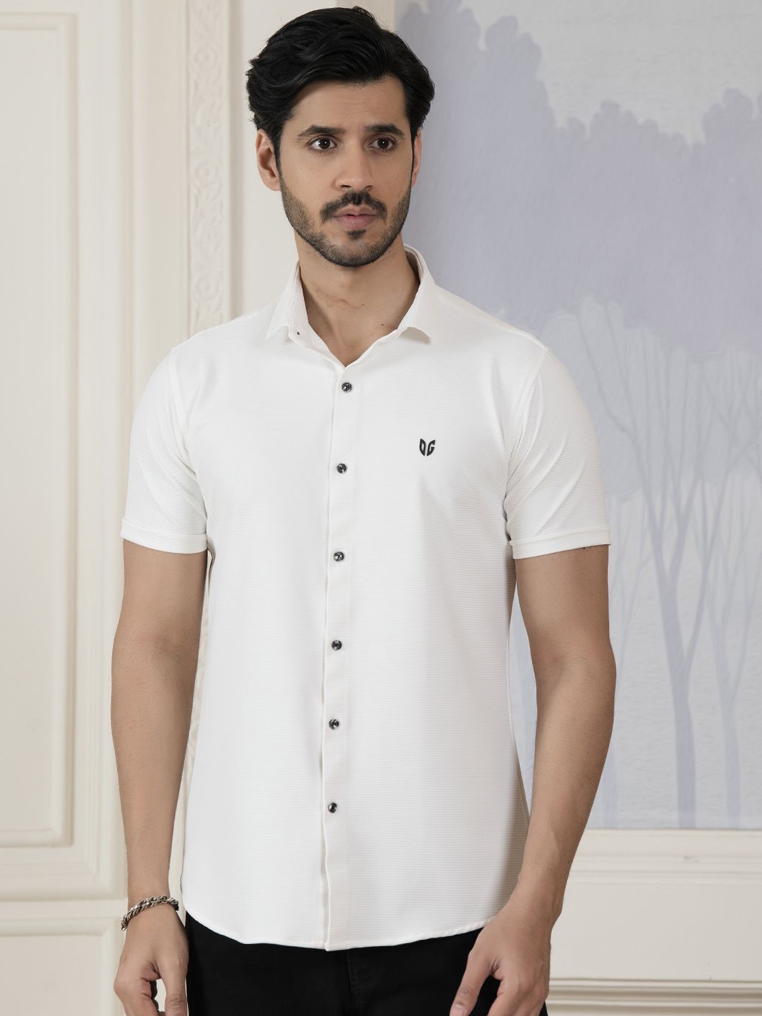 

Albion By CnM Men Comfort Opaque Casual Shirt, White