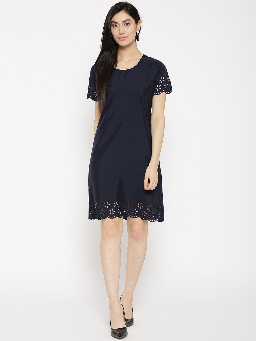 

Moda Rapido Crepe A-Line Dress, Navy blue
