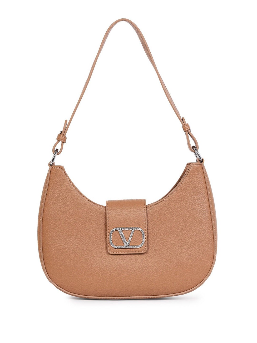 

Pramadda Pure Luxury PU Half Moon Shoulder Bag, Tan