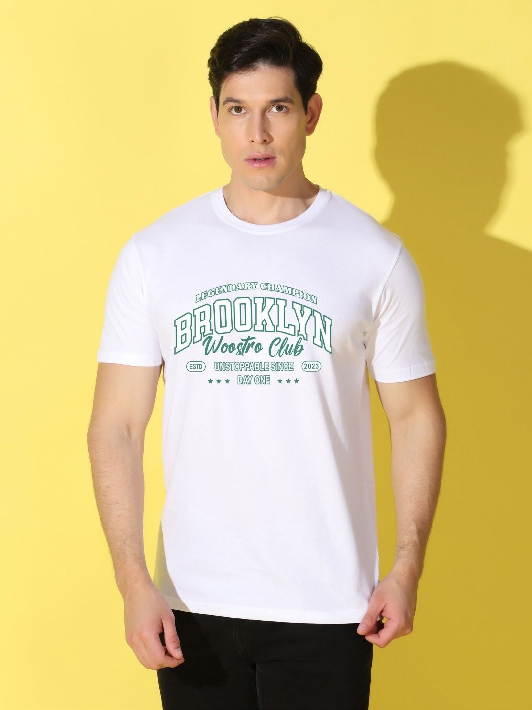 

WOOSTRO Men Typography Printed Slim Fit T-shirt, Sea green