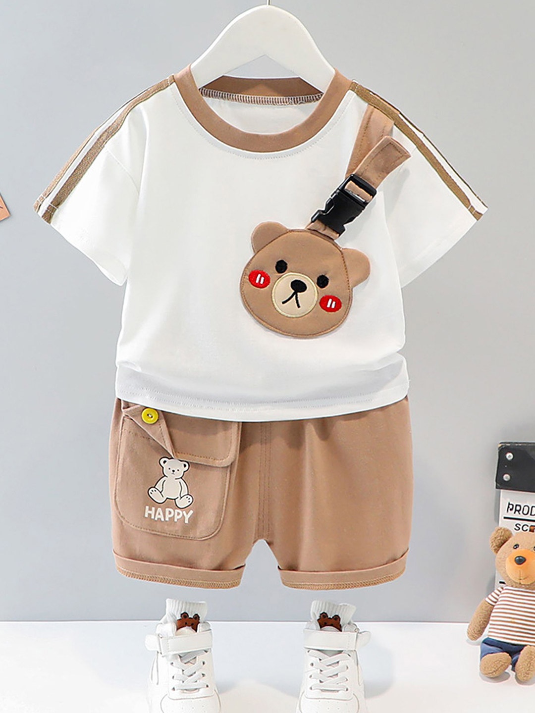 

LULU & SKY Unisex Kids T-shirt with Shorts, White