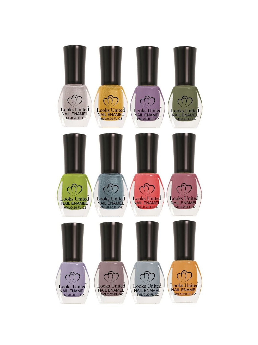 

Looks United Set Of 12 Long Lasting Nail Polish - 6ml Each, Purple