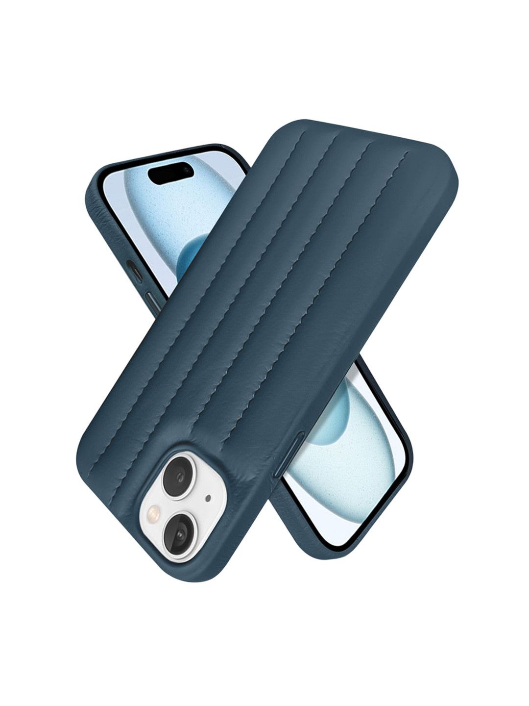 

QRIOH Solid Printed iPhone 15 Back Case Mobile Accessories, Blue
