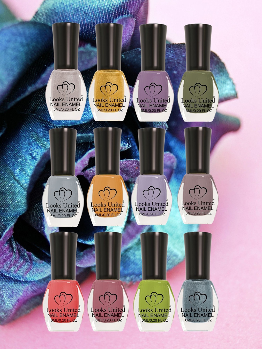 

Looks United Set Of 12 Long Lasting Nail Polish - 6ml Each, Green