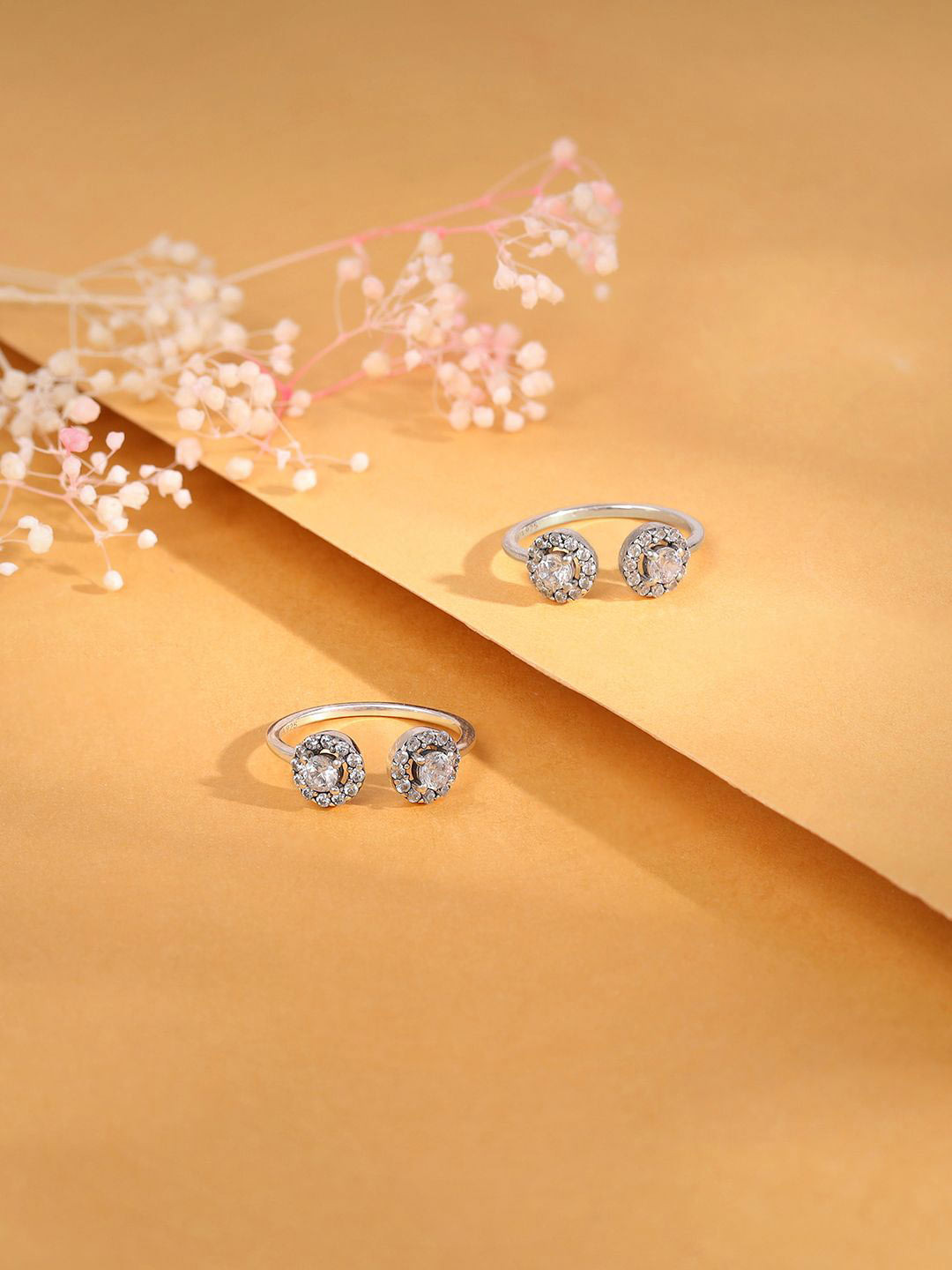 

GIVA Rhodium-Plated Oxidised Toe Rings, Silver