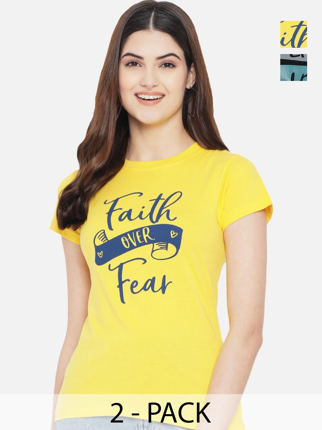 

Dreambe Women Typography Printed T-shirt, Multi