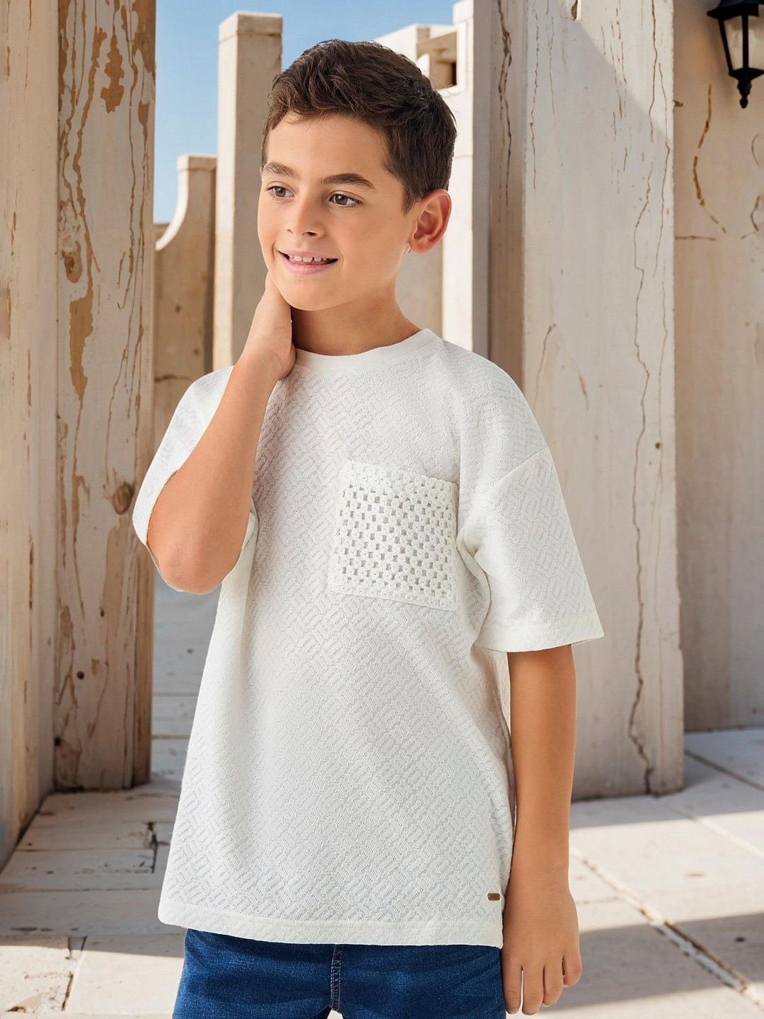 

Juniors by Babyshop Boys Typography Pockets T-shirt, White