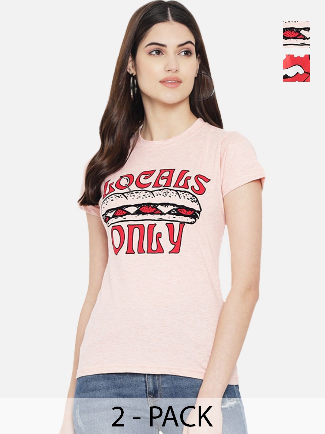 

Dreambe Women Typography Printed T-shirt, Multi