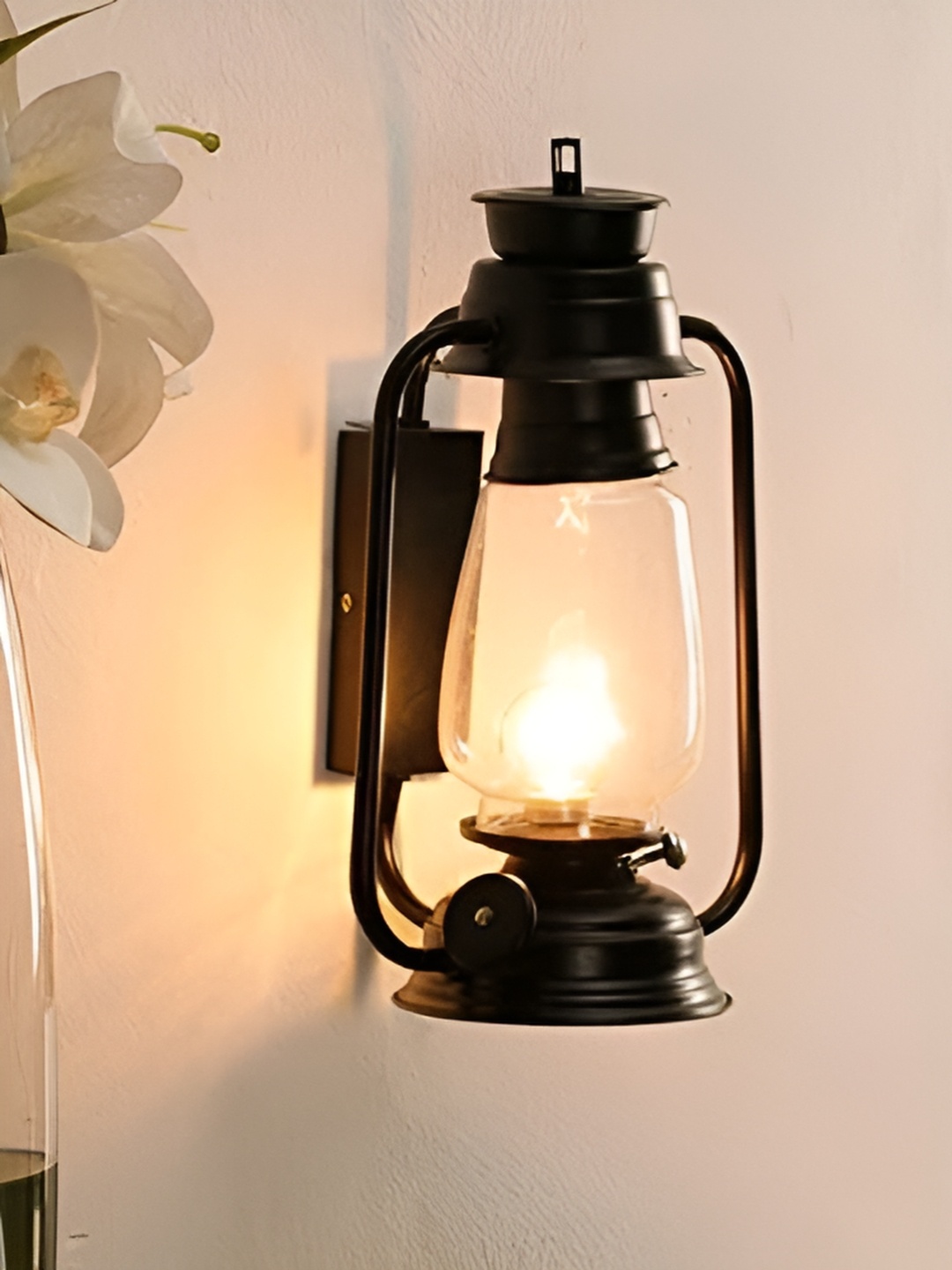 

GAUVIK Transparent & Black Metal Contemporary Abstract Shaped Shaped Wall Lamp