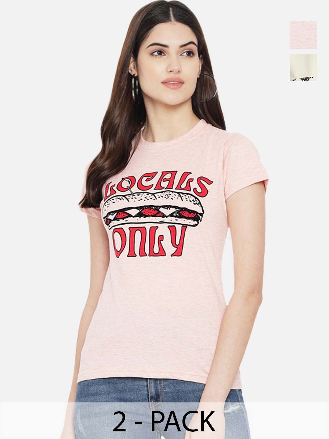 

Dreambe Women Typography Printed T-shirt, Multi