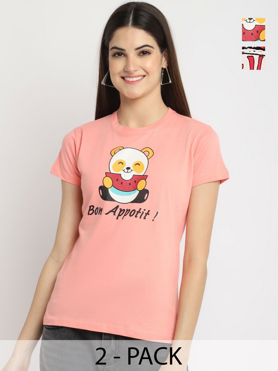 

Dreambe Women Typography Printed T-shirt, Multi