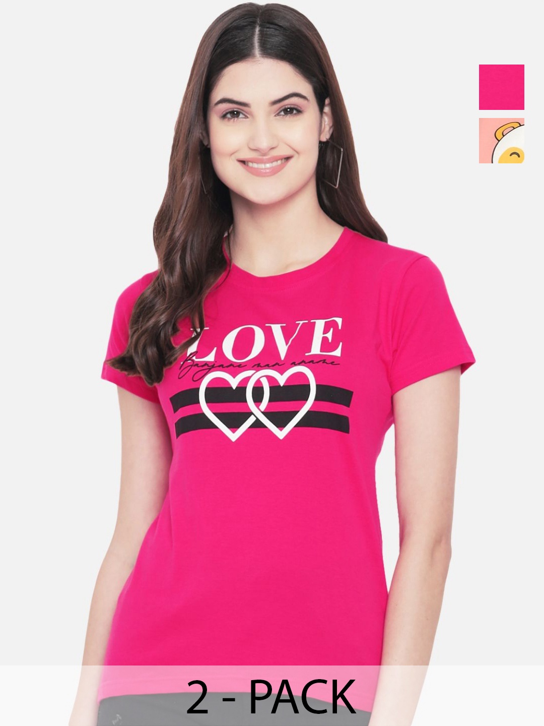 

Dreambe Women Typography Printed T-shirt, Multi