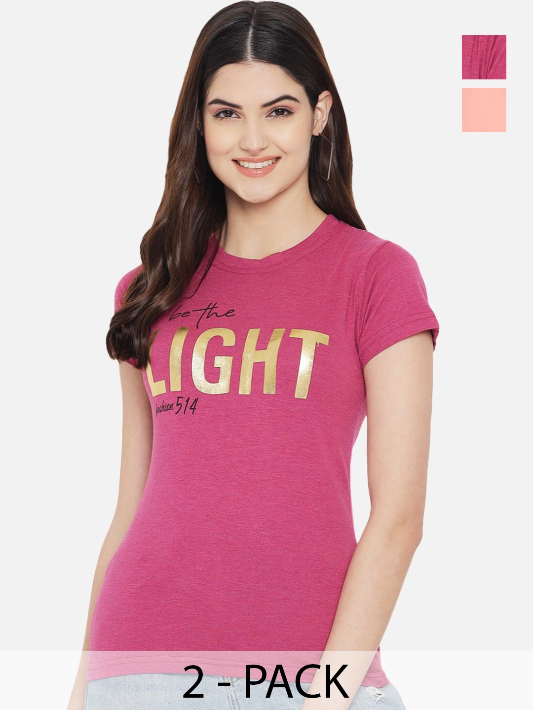 

Dreambe Women Typography Printed T-shirt, Multi