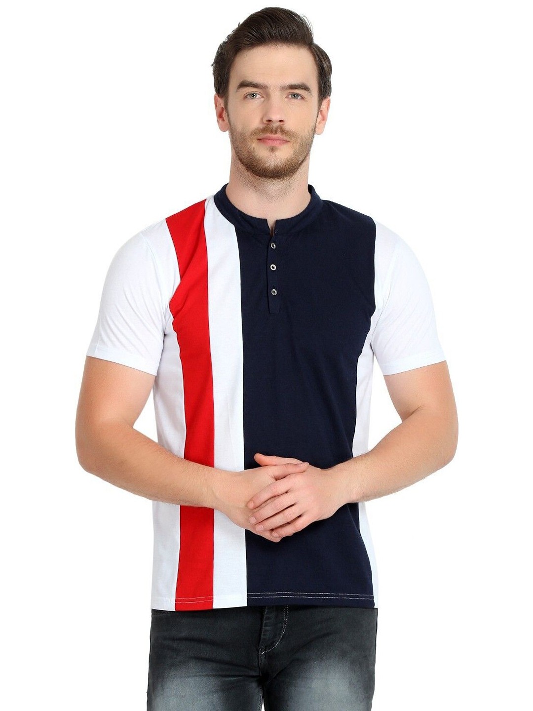 

Unicus Apparel Men Colourblocked Pockets T-shirt, White