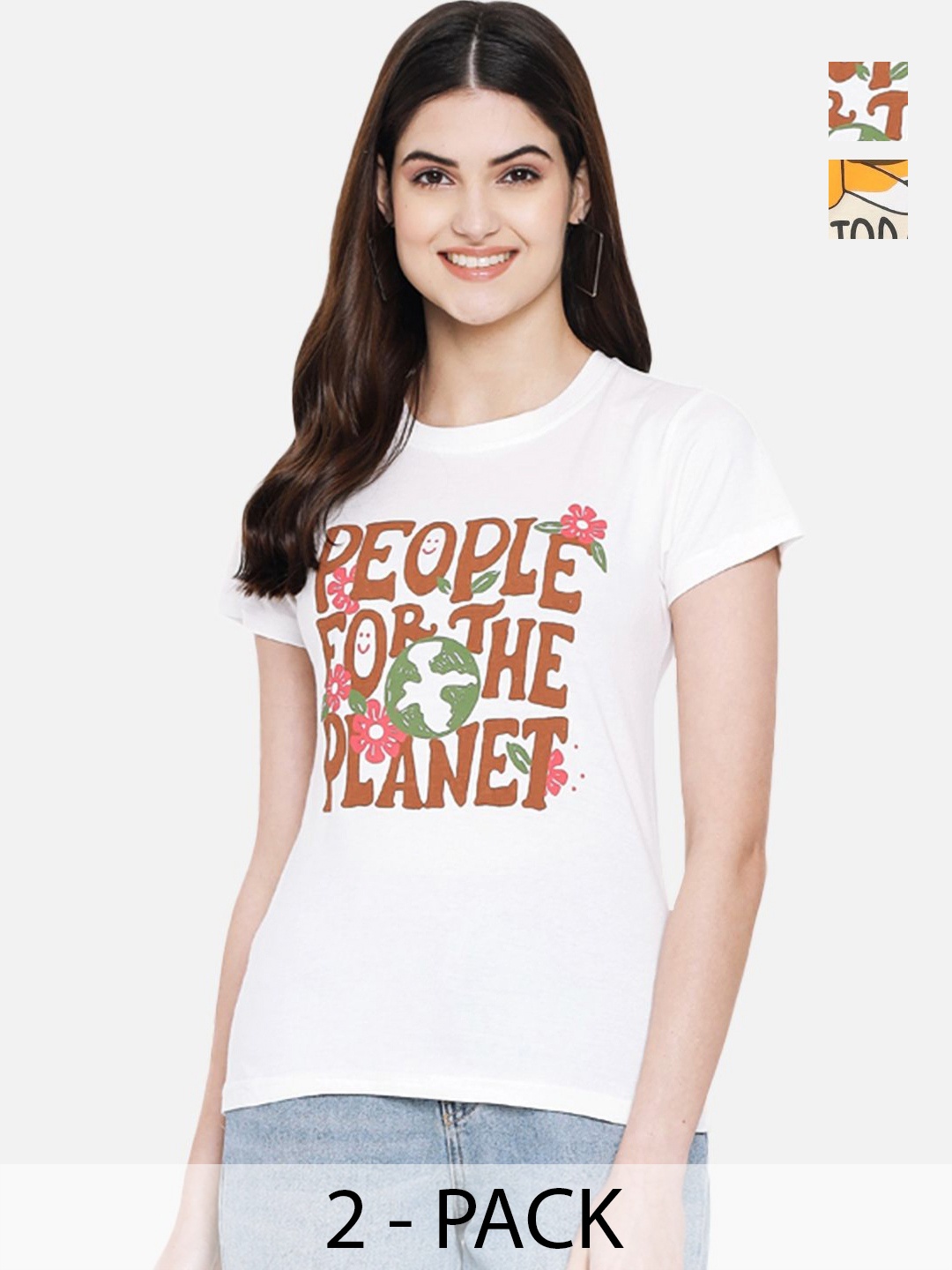 

Dreambe Women Typography Printed T-shirt, Multi