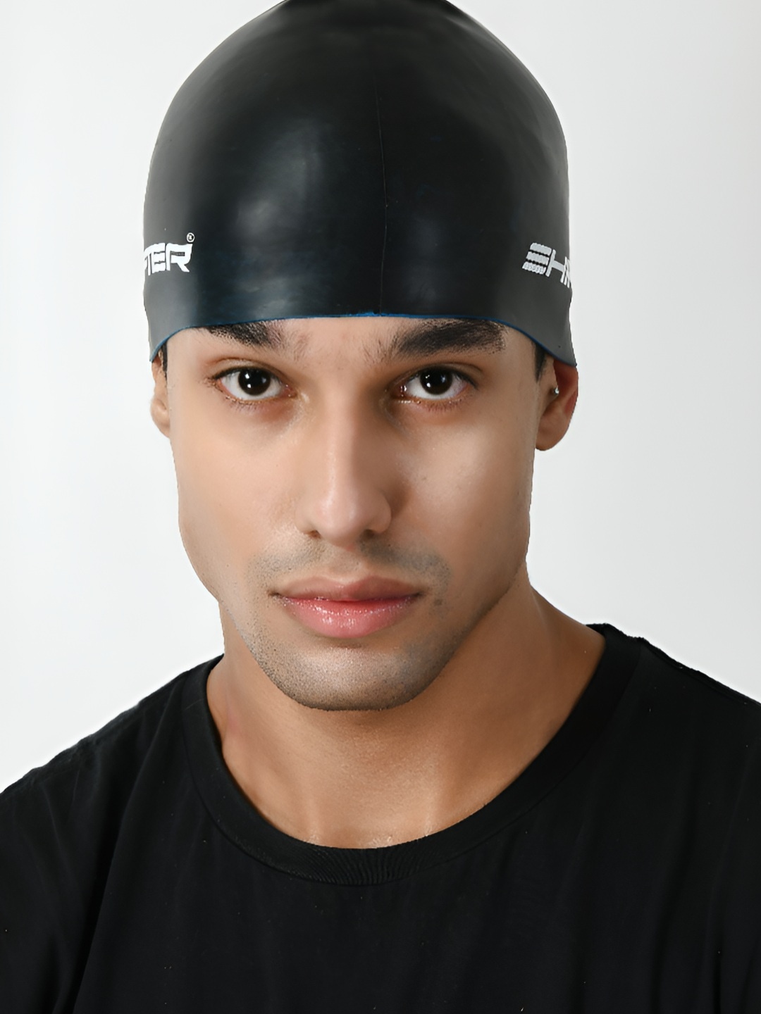

SHIFTER Reversible 2-in-1 Silicone Stretchable Swimming Cap, Black