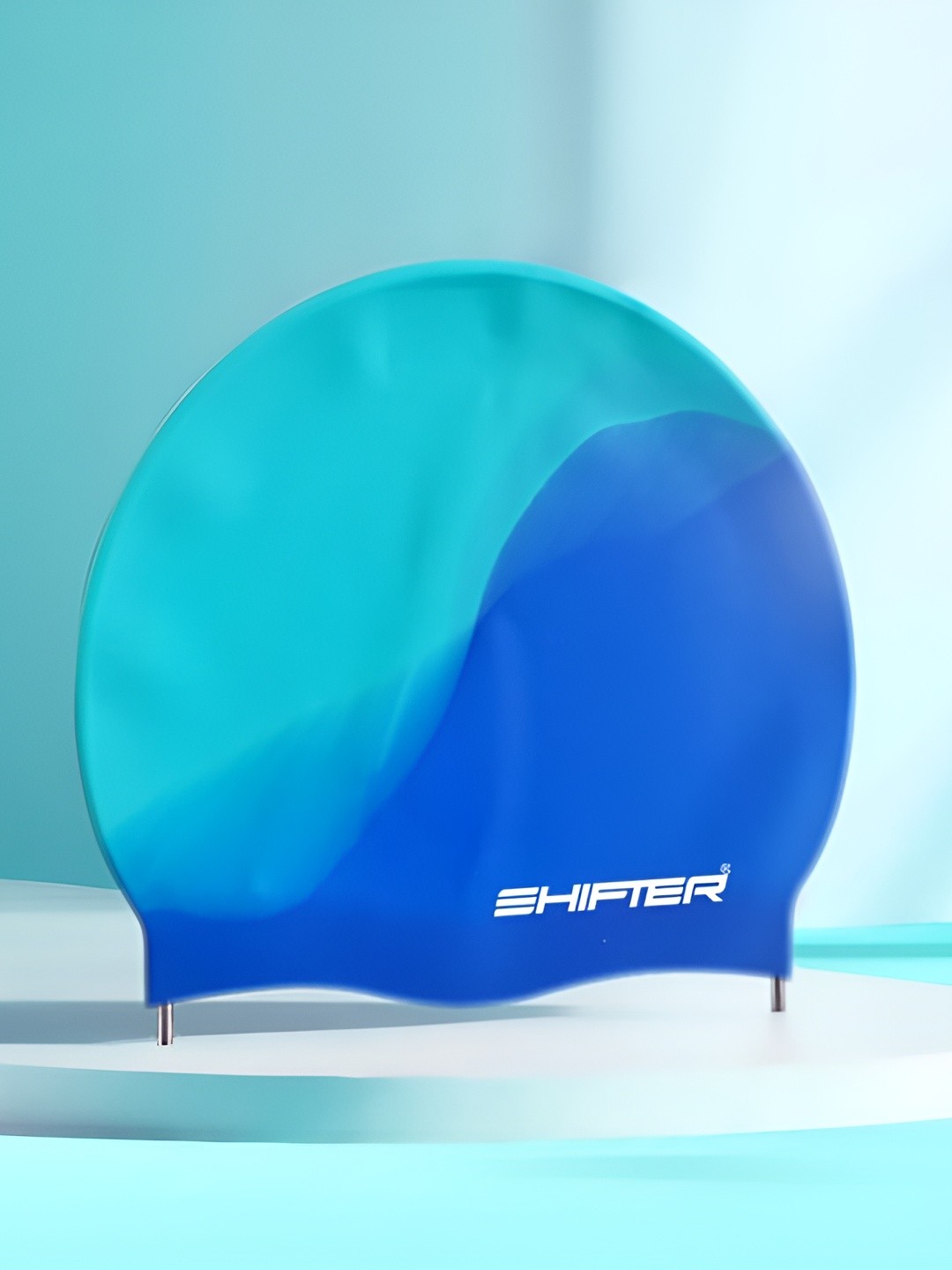 

SHIFTER Colorblocked Silicone Swimming Cap, Blue