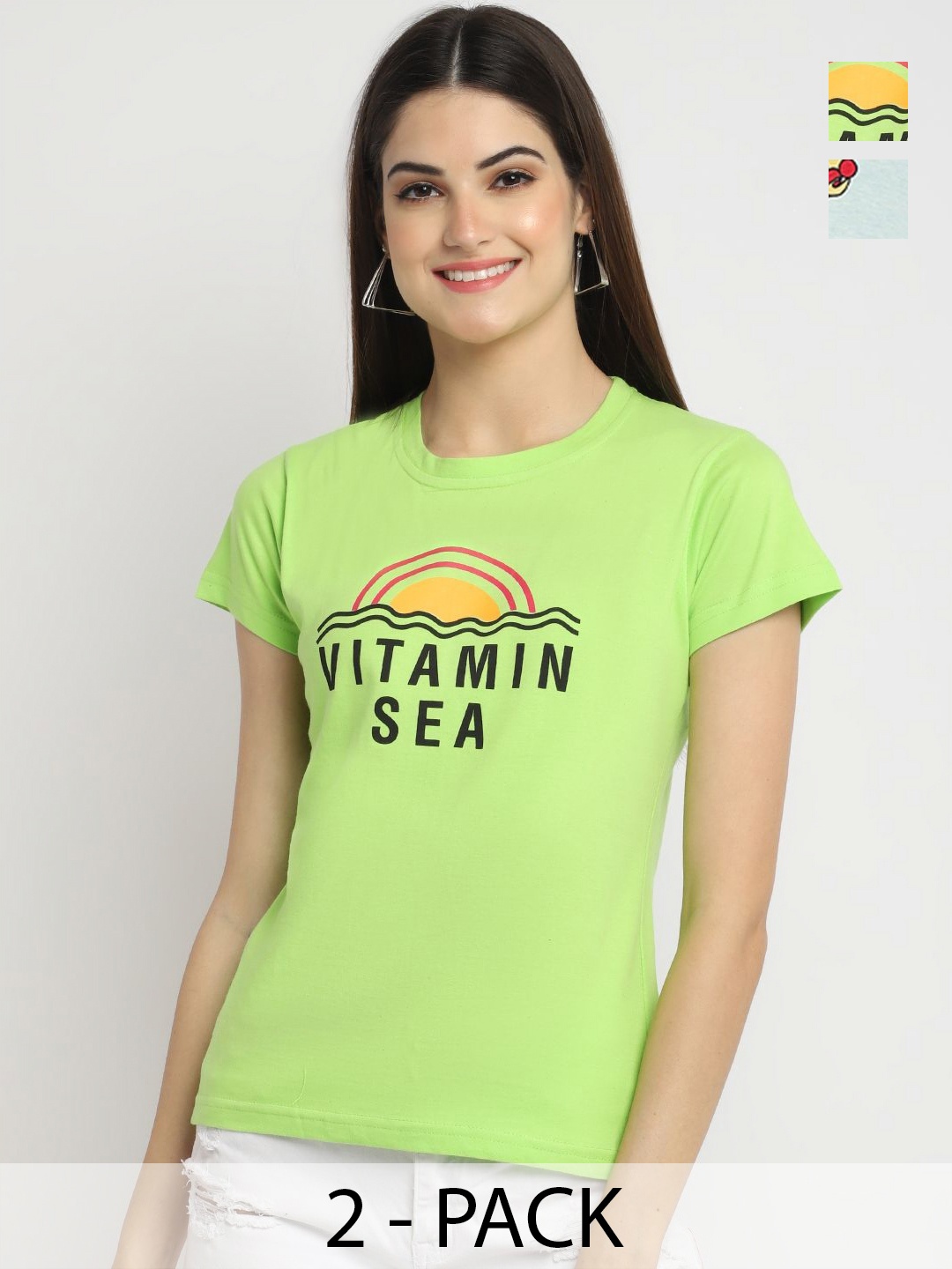 

Dreambe Women Typography Printed T-shirt, Multi