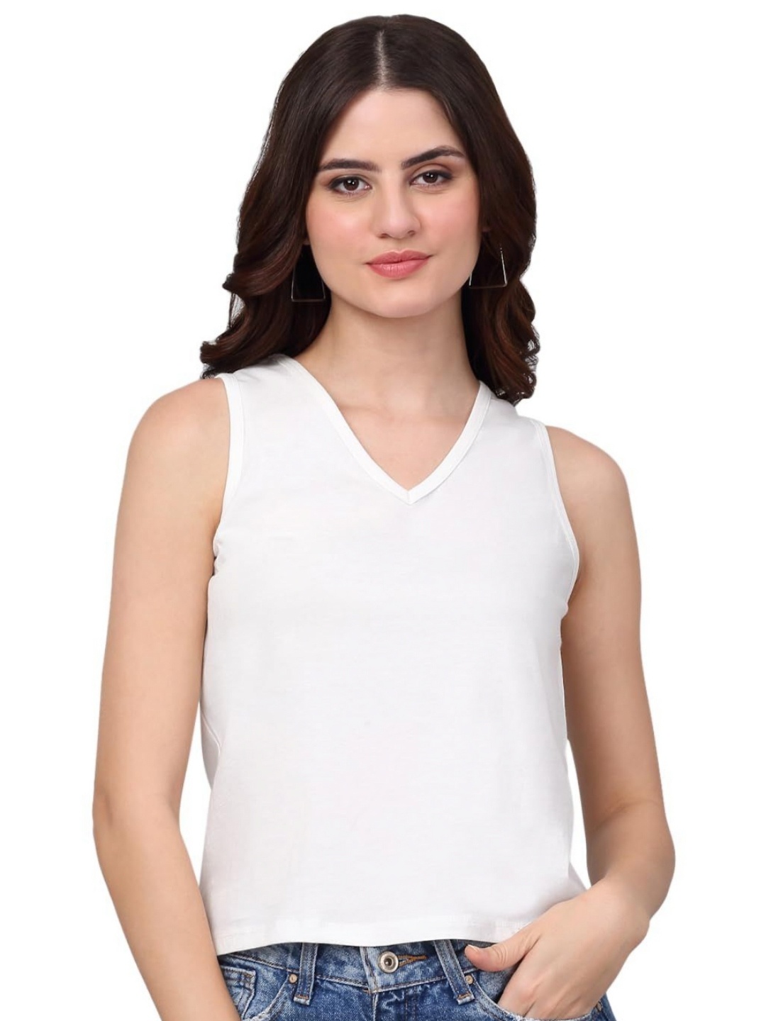 

SZN Women V-Neck T-shirt, White