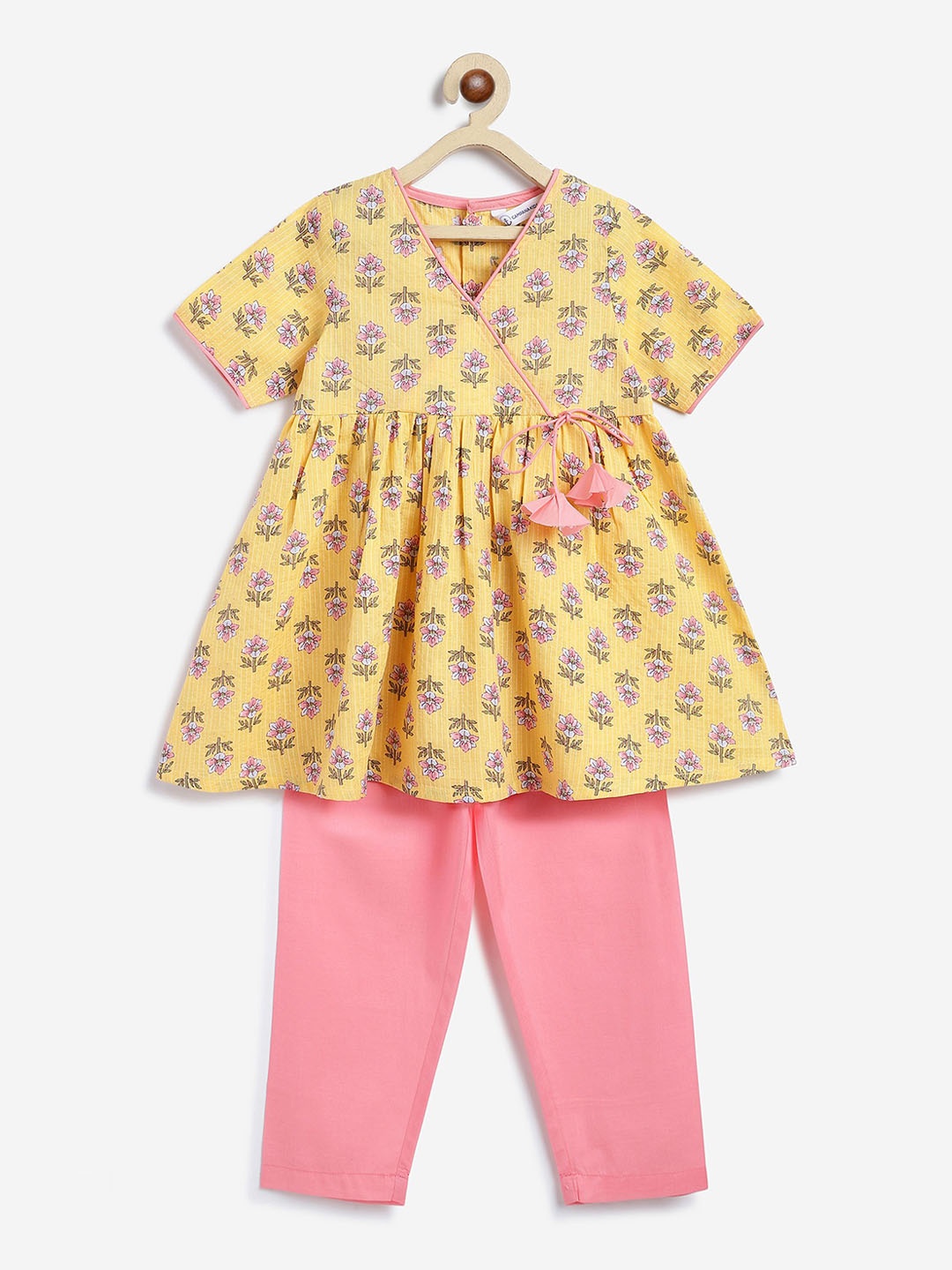 

Campana Girls Pure Cotton Kurta Set with Pants, Yellow