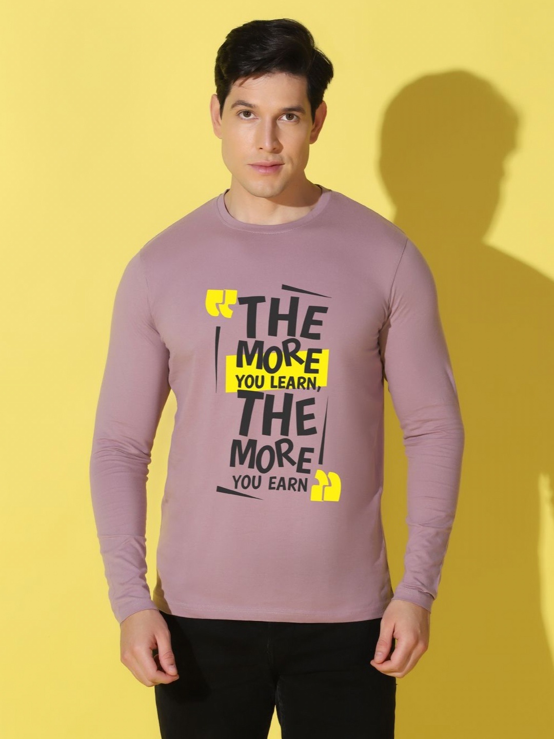 

WOOSTRO Men Typography Printed Slim Fit T-shirt, Purple