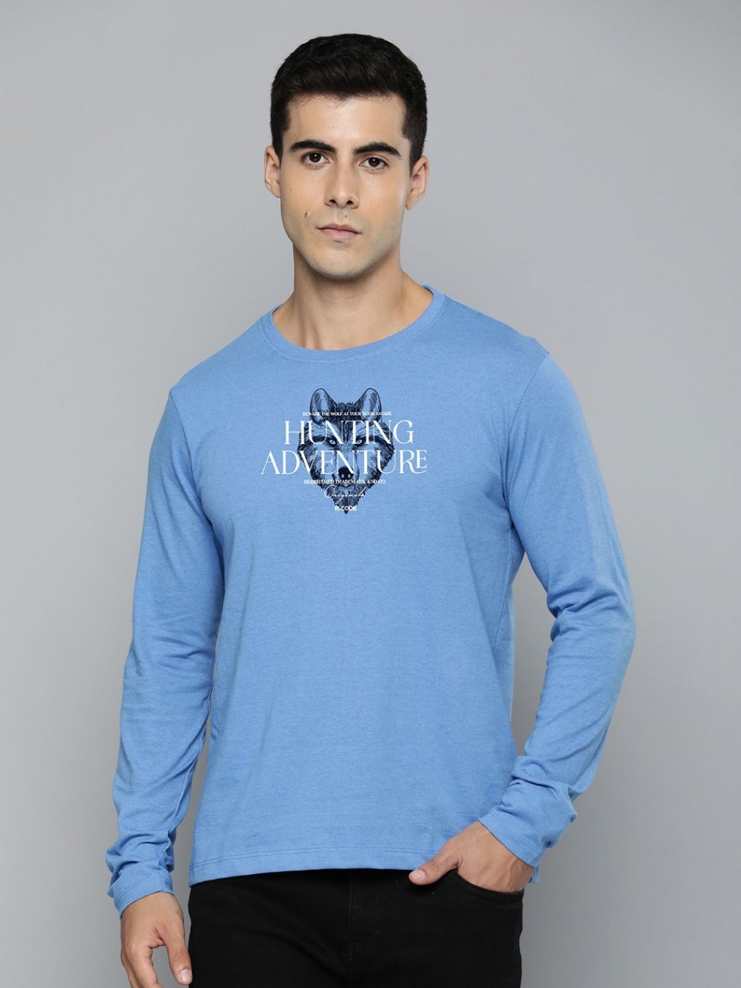 

R.Code by The Roadster Life Co. Men Printed T-shirt, Blue