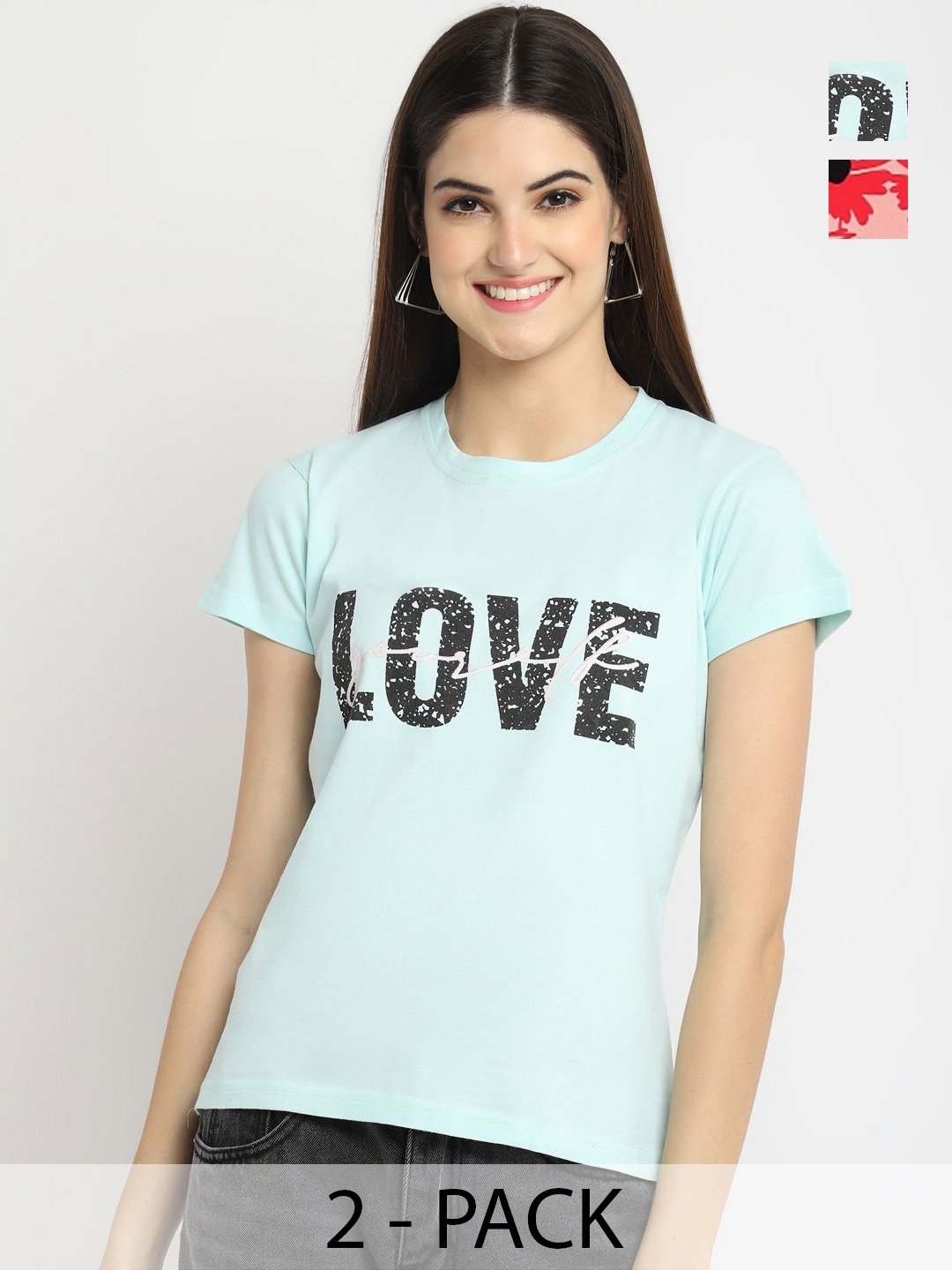

Dreambe Women Typography Printed T-shirt, Multi