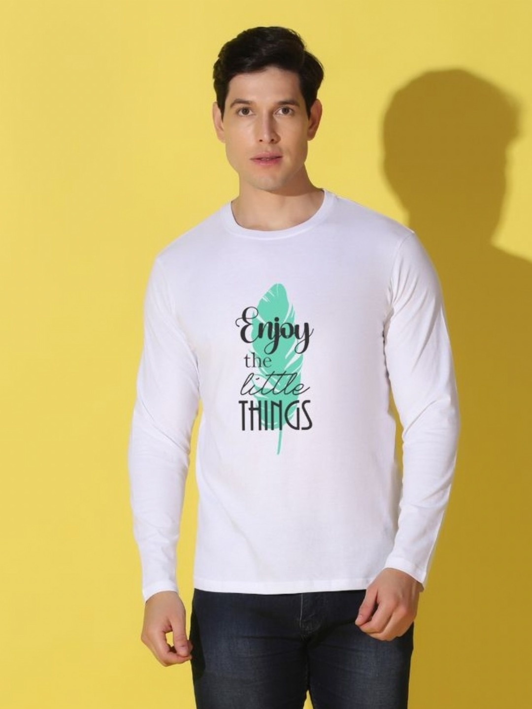 

WOOSTRO Men Typography Printed Slim Fit T-shirt, White
