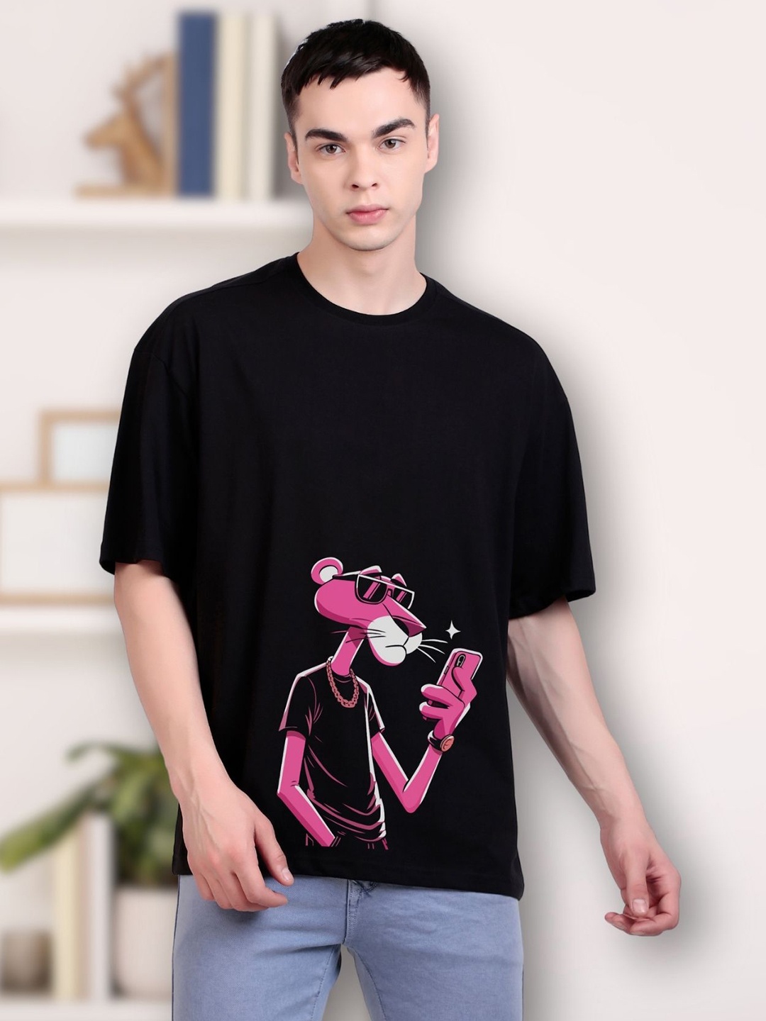 

FLYIND VOGUE OUTFIT Men Printed Bio Finish Pockets T-shirt, Black