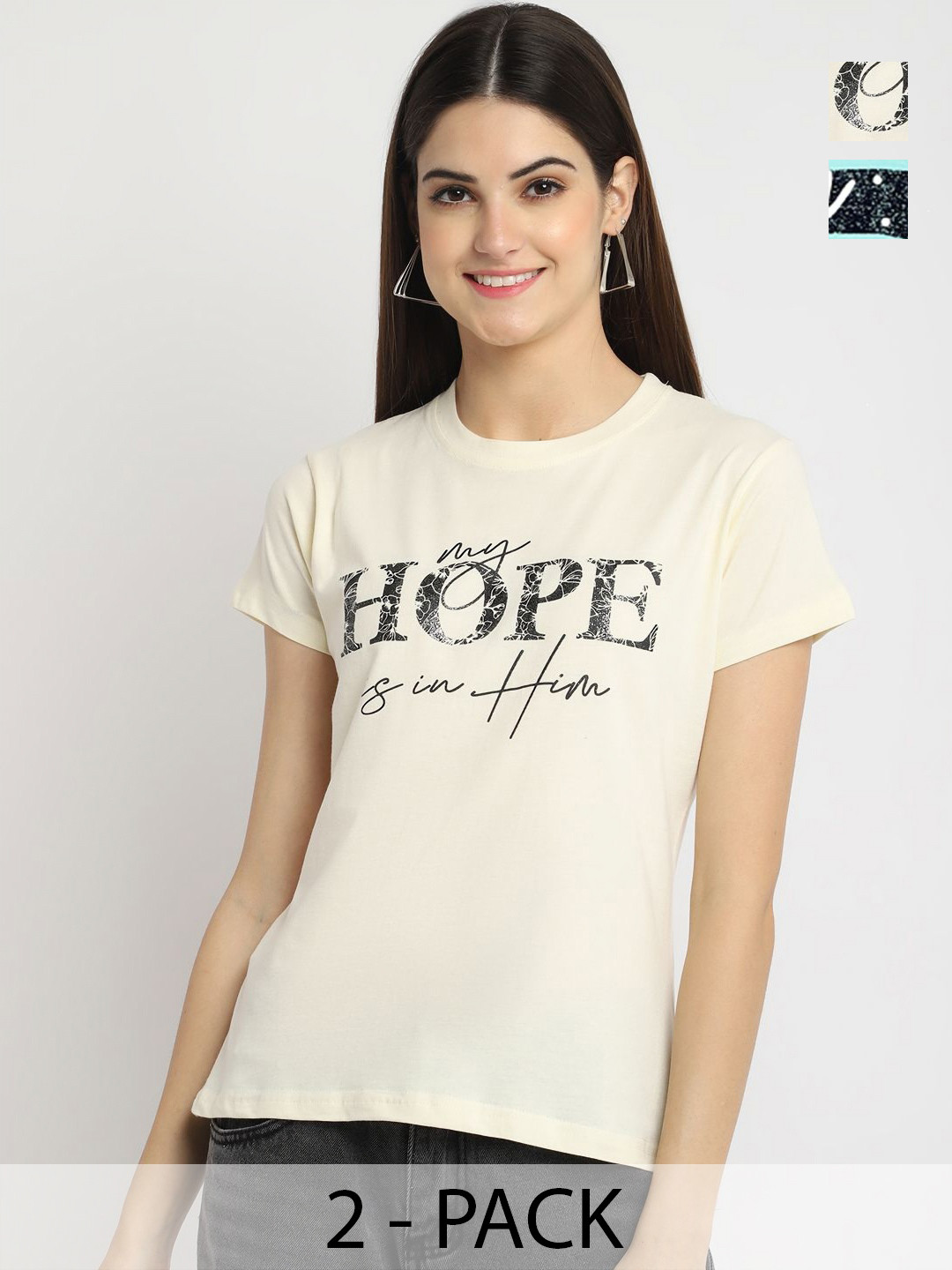 

Dreambe Women Typography Printed T-shirt, Multi