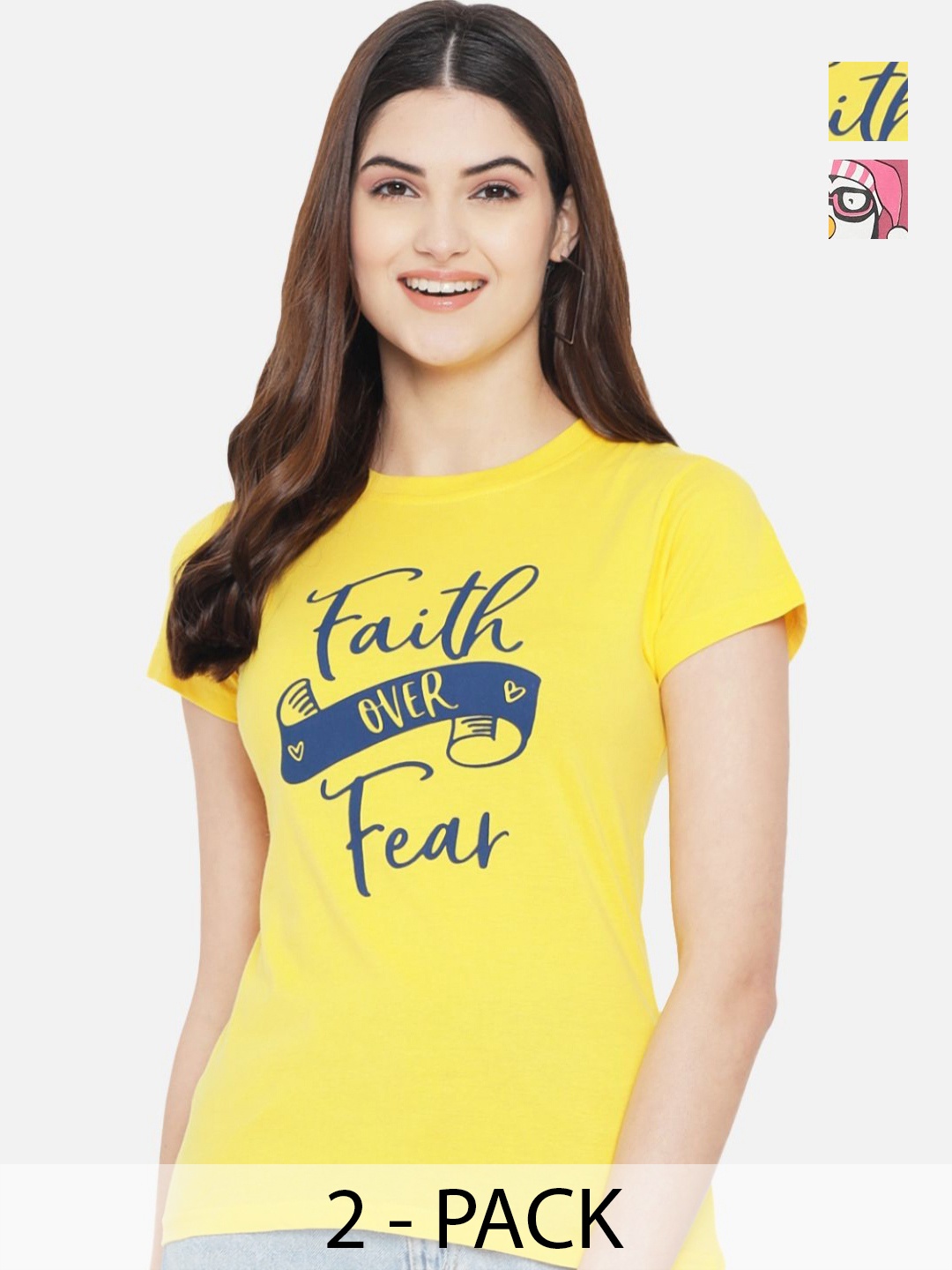 

Dreambe Women Typography Printed T-shirt, Multi