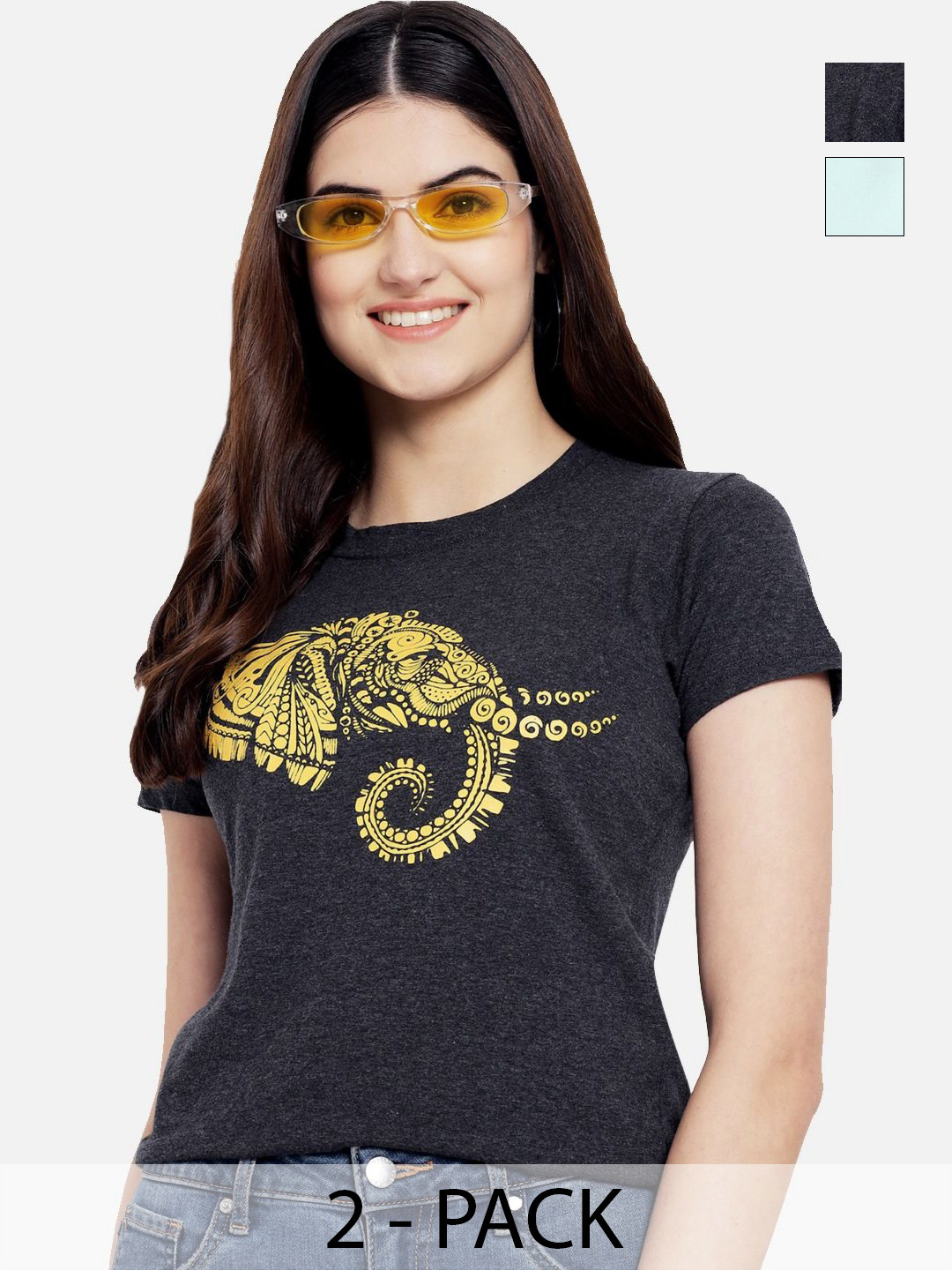 

Dreambe Women Typography Printed T-shirt, Multi
