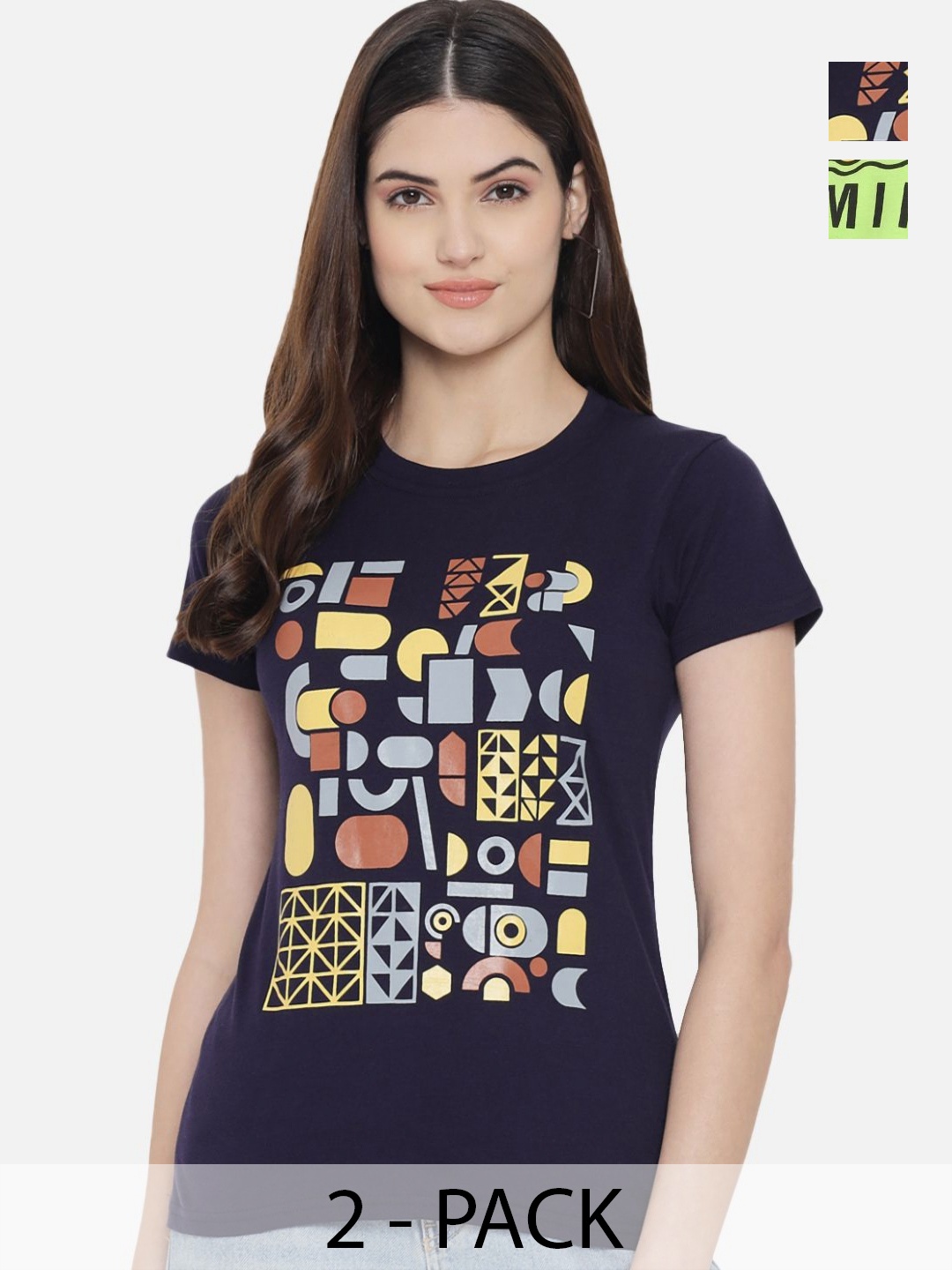 

Dreambe Women Typography Printed T-shirt, Multi