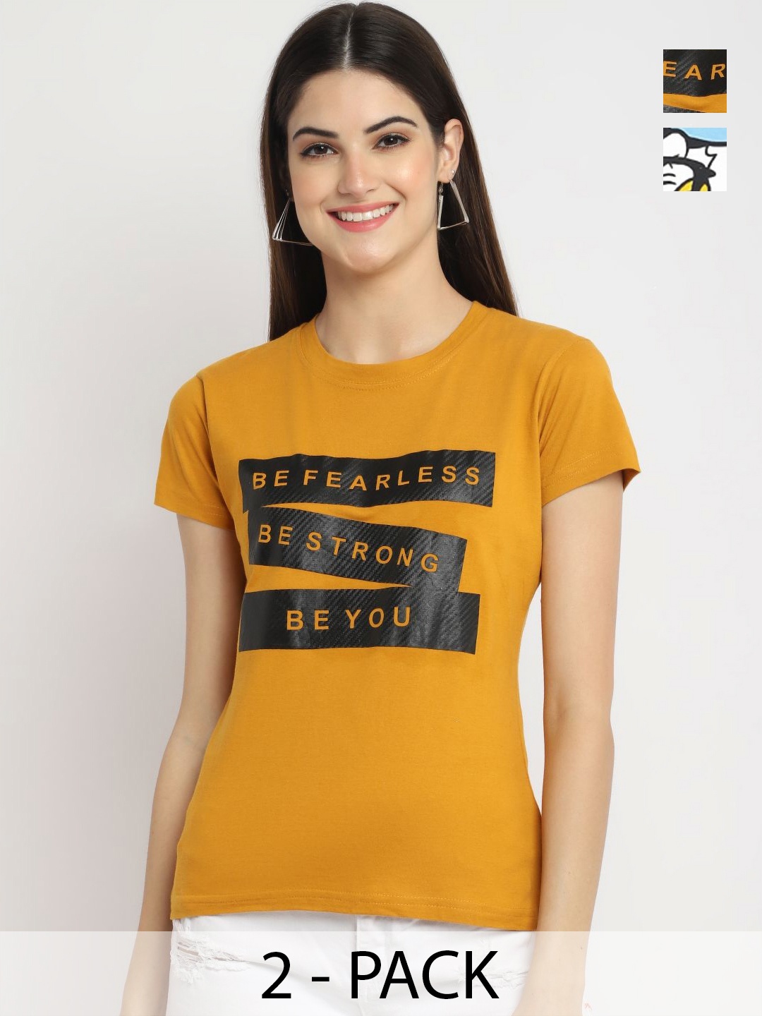 

Dreambe Women Typography Printed T-shirt, Multi