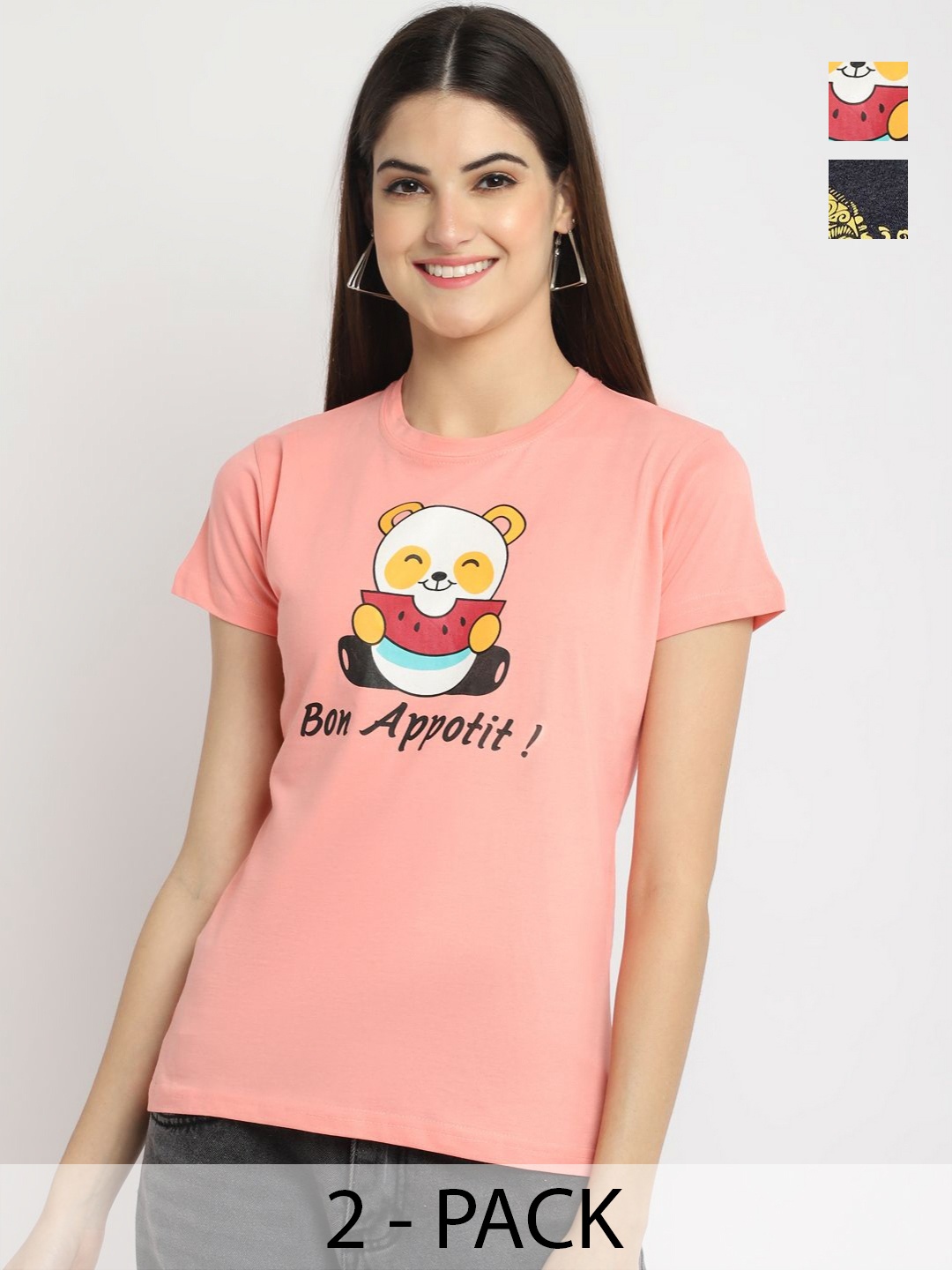

Dreambe Women Typography Printed T-shirt, Multi