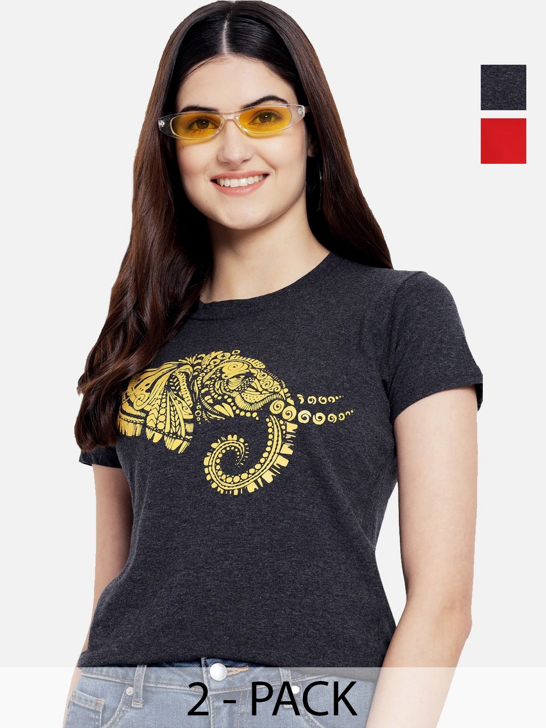 

Dreambe Women Typography Printed T-shirt, Multi
