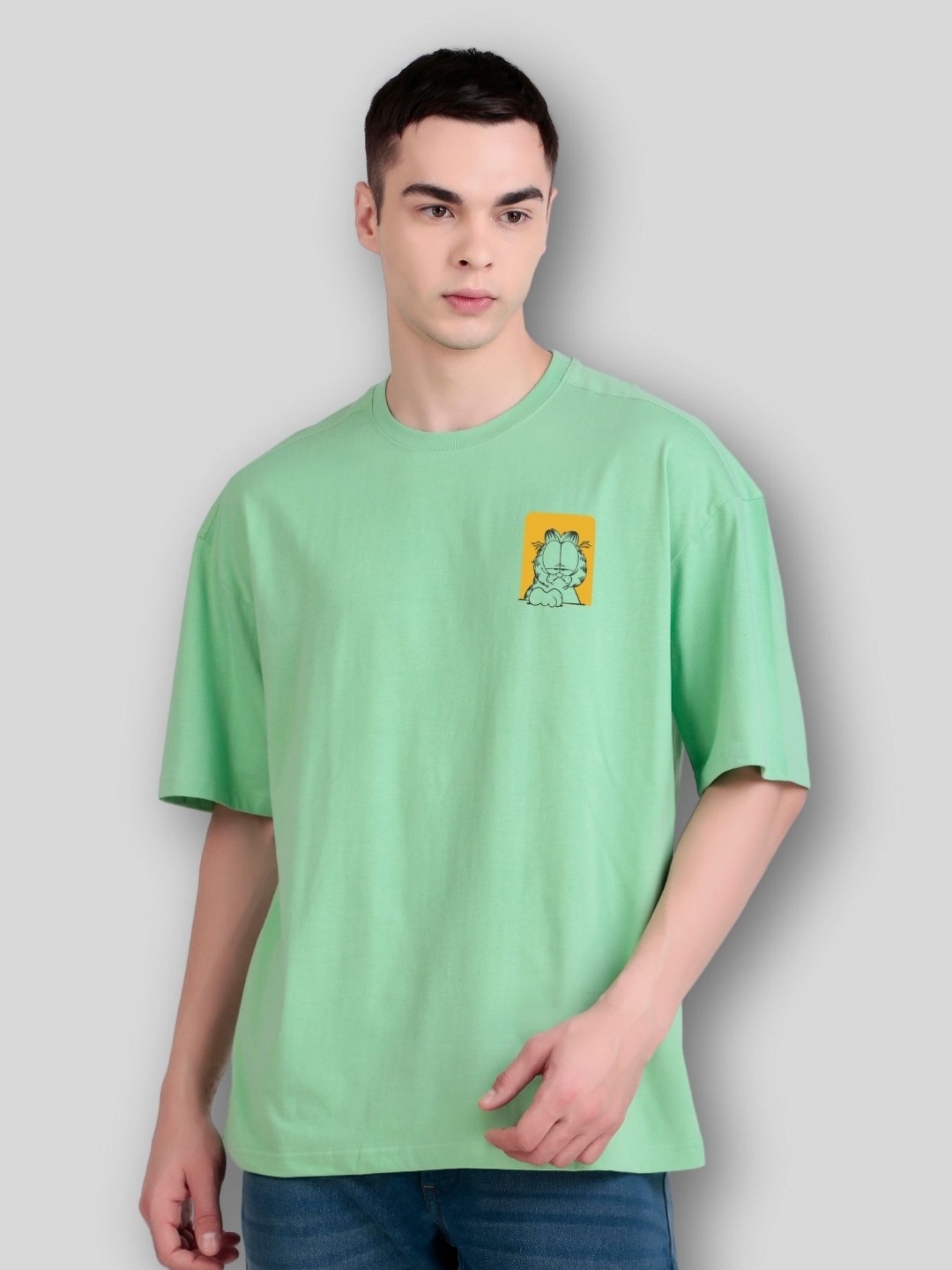 

FLYIND VOGUE OUTFIT Men Printed Bio Finish Applique T-shirt, Sea green