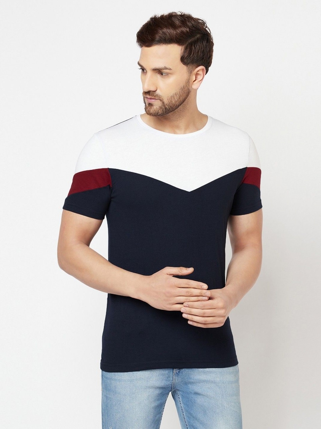 

Unicus Apparel Men Colourblocked Pockets T-shirt, Multi