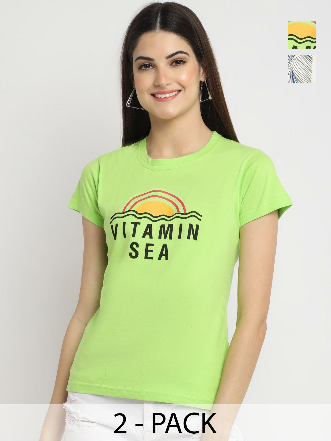 

Dreambe Women Typography Printed T-shirt, Multi