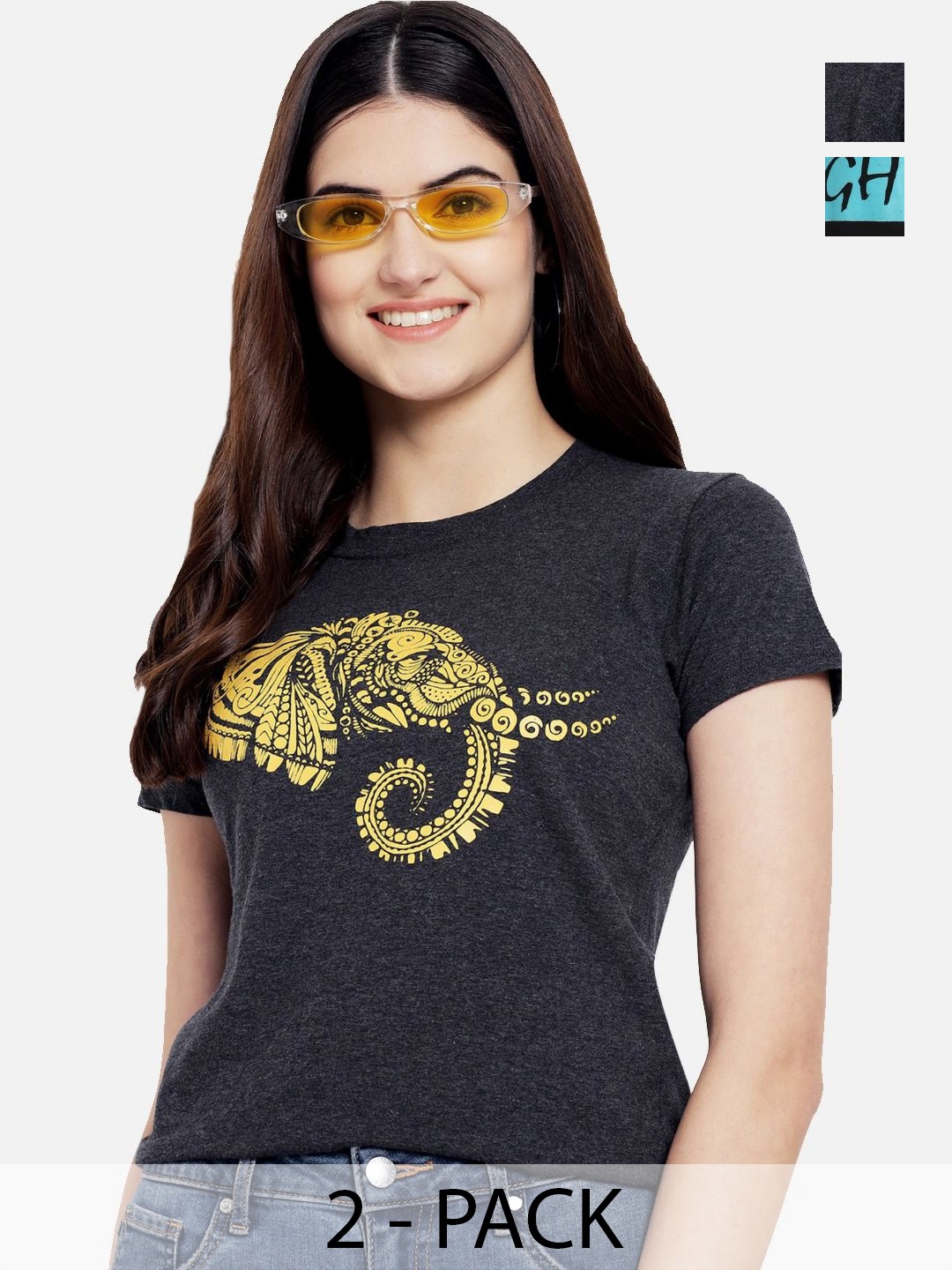 

Dreambe Women Typography Printed T-shirt, Multi